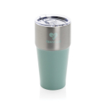 Recycled stainless steel thermal tumbler, anti-drip, 500 ml green colour