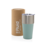 Recycled stainless steel thermal tumbler, anti-drip, 500 ml green colour