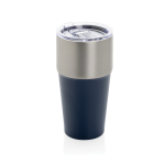 Recycled stainless steel thermal tumbler, anti-drip, 500 ml navy-blue colour