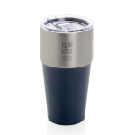 Recycled stainless steel thermal tumbler, anti-drip, 500 ml navy-blue colour