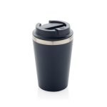 Eco-friendly double-wall thermal mug with anti-drip lid, 350 ml blue colour