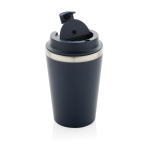 Eco-friendly double-wall thermal mug with anti-drip lid, 350 ml blue colour second view