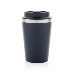 Eco-friendly double-wall thermal mug with anti-drip lid, 350 ml blue colour third view