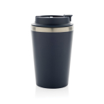 Eco-friendly double-wall thermal mug with anti-drip lid, 350 ml blue colour fifth view