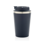Eco-friendly double-wall thermal mug with anti-drip lid, 350 ml blue colour sixth view