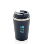 Eco-friendly double-wall thermal mug with anti-drip lid, 350 ml blue colour