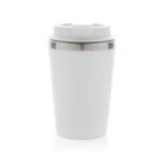 Eco-friendly double-wall thermal mug with anti-drip lid, 350 ml white colour