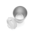 Eco-friendly double-wall thermal mug with anti-drip lid, 350 ml white colour