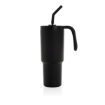 Recycled stainless steel thermal tumbler, anti-drip, 900 ml black colour
