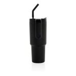 Recycled stainless steel thermal tumbler, anti-drip, 900 ml black colour