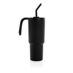 Recycled stainless steel thermal tumbler, anti-drip, 900 ml black colour