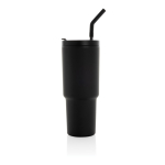 Recycled stainless steel thermal tumbler, anti-drip, 900 ml black colour