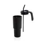 Recycled stainless steel thermal tumbler, anti-drip, 900 ml black colour