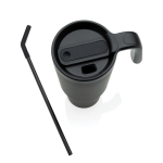 Recycled stainless steel thermal tumbler, anti-drip, 900 ml black colour