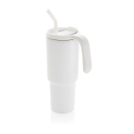 Recycled stainless steel thermal tumbler, anti-drip, 900 ml white colour