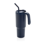 Recycled stainless steel thermal tumbler, anti-drip, 900 ml navy-blue colour
