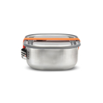 Stainless steel lunchbox with cutlery and strap, 1 L orange colour third view
