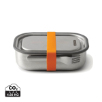 Stainless steel lunchbox with cutlery and strap, 1 L orange colour