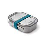 Stainless steel lunchbox with cutlery and strap, 1 L turquoise colour