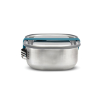 Stainless steel lunchbox with cutlery and strap, 1 L turquoise colour