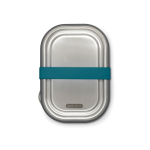 Stainless steel lunchbox with cutlery and strap, 1 L turquoise colour
