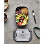 Stainless steel lunchbox with cutlery and strap, 1 L turquoise colour