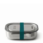 Stainless steel lunchbox with cutlery and strap, 1 L turquoise colour