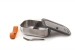 Stainless steel lunchbox with cutlery and strap, 1 L