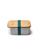 Stainless steel lunchbox with strap and lid, 1.25 L, Black+Blum turquoise colour