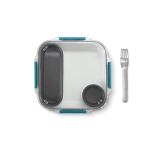 Lunchbox with interior containers and fork, 1 L turquoise colour