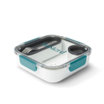 Lunchbox with interior containers and fork, 1 L turquoise colour