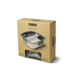 Lunchbox with interior containers and fork, 1 L