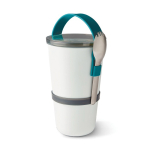 Cup-style lunchbox with 2 leak-proof compartments, 900 ml turquoise colour