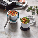 Cup-style lunchbox with 2 leak-proof compartments, 900 ml turquoise colour