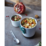 Cup-style lunchbox with 2 leak-proof compartments, 900 ml turquoise colour