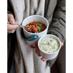 Cup-style lunchbox with 2 leak-proof compartments, 900 ml turquoise colour