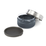 Glass bowl with silicone anti-drip lid, 750 ml silver colour