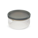 Glass bowl with silicone anti-drip lid, 750 ml silver colour