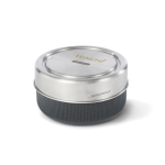 Glass bowl with silicone anti-drip lid, 750 ml silver colour