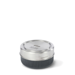 Glass bowl with silicone anti-drip lid, 750 ml silver colour