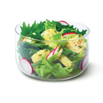 Glass bowl with silicone anti-drip lid, 750 ml