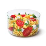 Glass bowl with silicone anti-drip lid, 750 ml