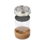 Glass bowl with silicone anti-drip lid, 750 ml