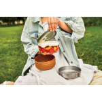 Glass bowl with silicone anti-drip lid, 750 ml