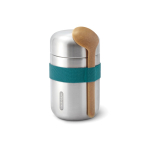Leakproof stainless steel thermal flask, 400 ml turquoise colour