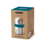 Leakproof stainless steel thermal flask, 400 ml turquoise colour