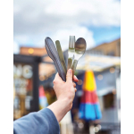 Elegant, promotional stainless steel cutlery set silver colour