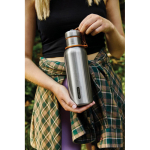 Stainless steel thermal bottle with handle, 500 ml orange colour ambient view