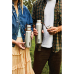 Stainless steel thermal bottle with handle, 500 ml orange colour ambient view 3 