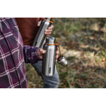 Stainless steel thermal bottle with handle, 500 ml orange colour